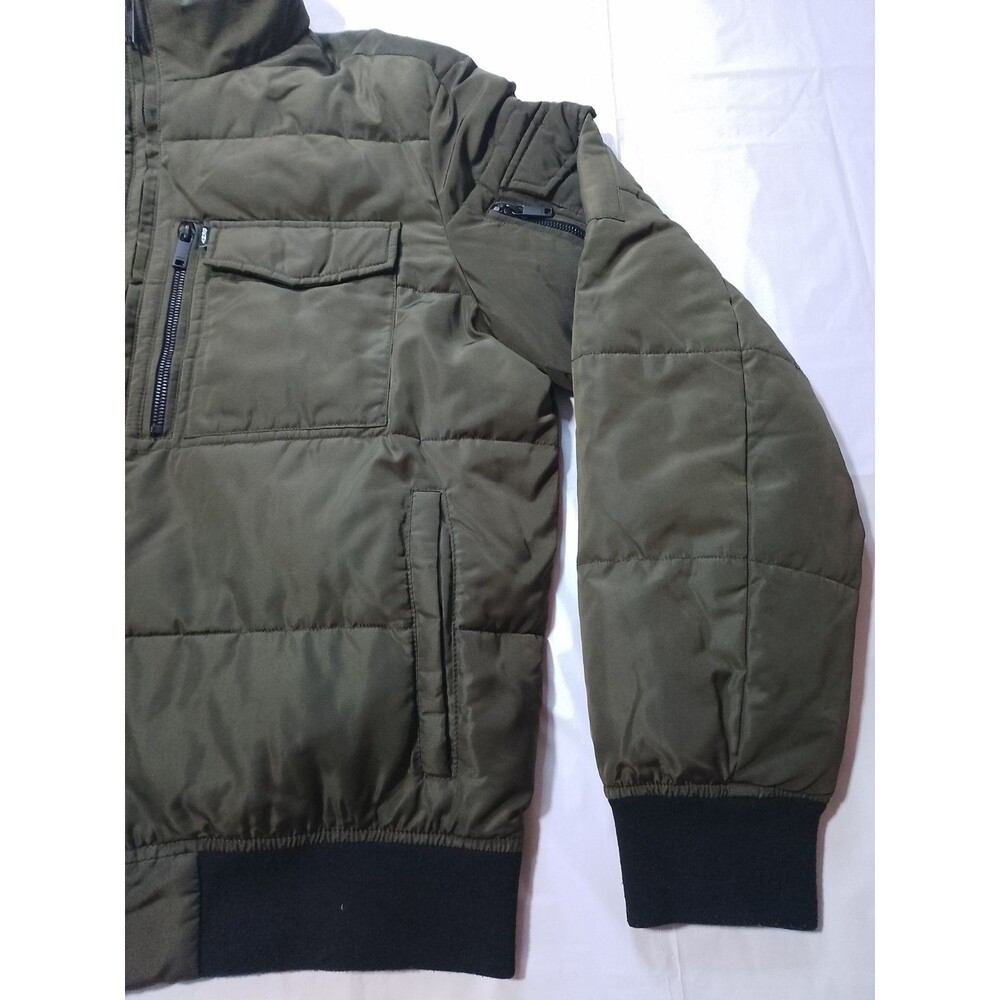 DKNY Olive Green Quilted Puffer Jacket - Picture 4 of 16